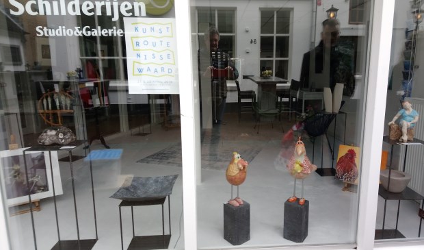 De pop-up etalage van de kunstroute 2018.