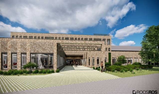 Dit is hoe de architect van de beroepscampus de buitenkant van het gebouw voor ogen heeft.