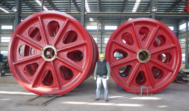 De fabricage van de kabelwielen in China ( Foto: H. Hegmann)