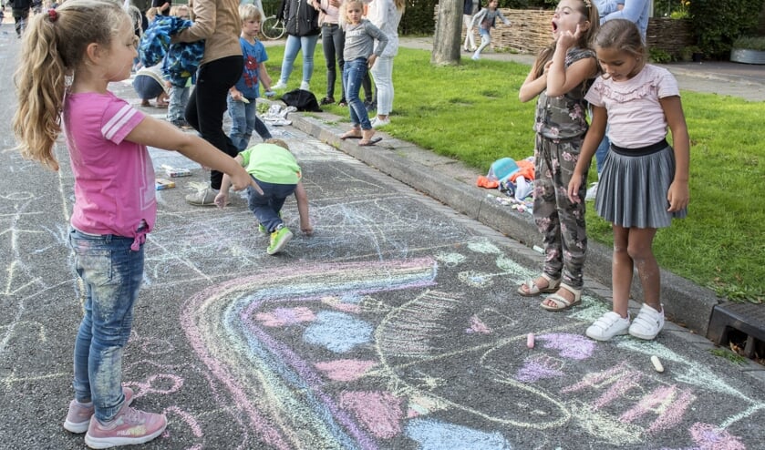 Jolien Graaf en Fay Blok maakten samen in twee vakken een grote tekening. * Foto: Jos Uijtdehaage.