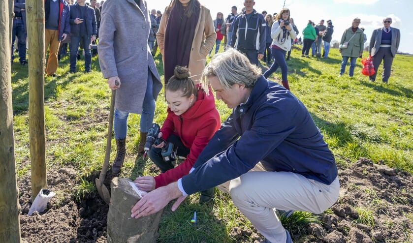 Onder een stralend zonnetje gingen 26 herinneringsbomen de grond in.