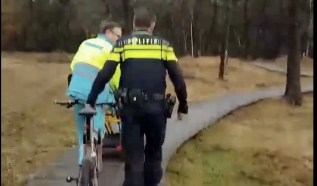 De politie moest een eindje lopen.