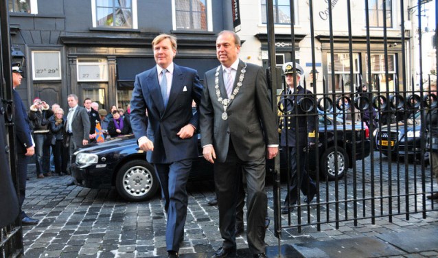 Bezoek van toen nog prins Willem-Alexander aan de Grote Kerk in 2010.