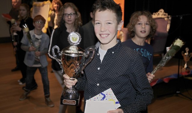 Guus Weterings won in 2018 de Steenbergse voorleeswedstrijd.
