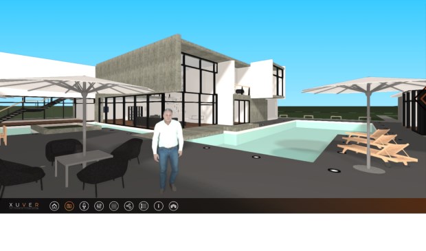 Een screenshot van een virtuele rondleiding in Xuver.