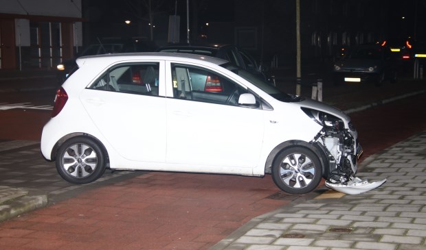De achterste auto raakte het meest beschadigd.