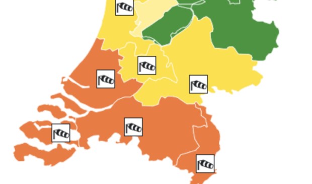 In heel het zuiden van het land is code oranje gegeven.