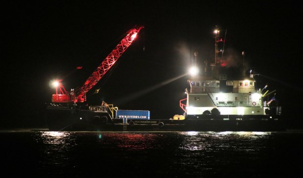 Iets na 22.00 uur ging er een duiker ter water.