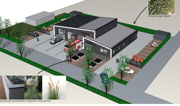 Het ontwerp voor de nieuwe brandweerkazerne in Rilland.