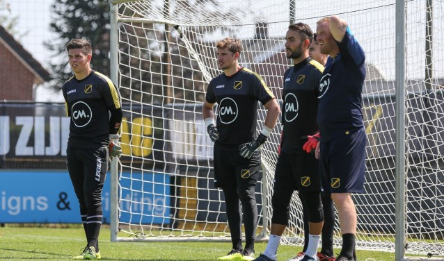 Ten Rouwelaar bij de eerste training van dit seizoen.