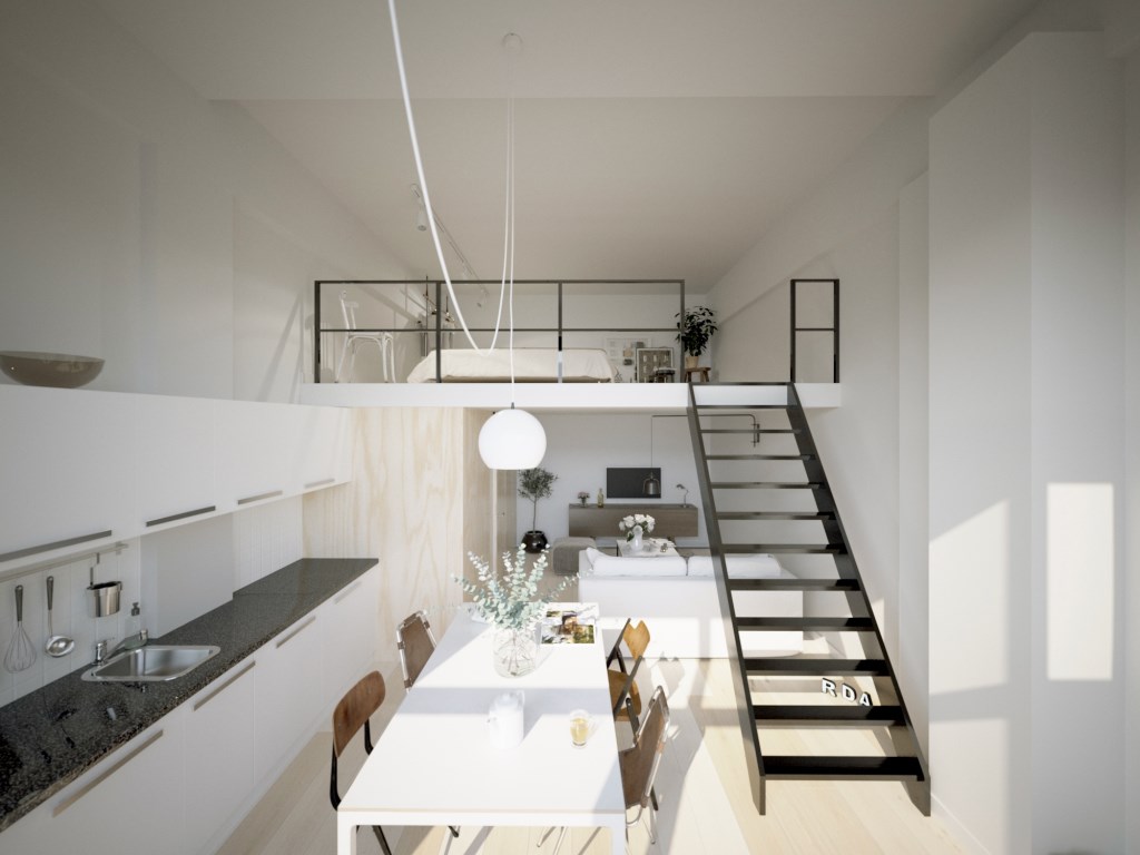 De lofts die de winkelstrip gaan vervangen.