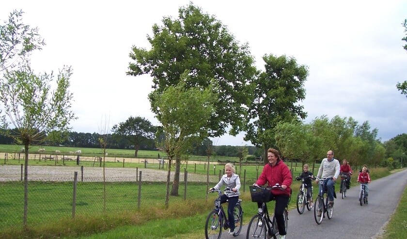 Deelnemers van de Fiets4daagse Sprundel onderweg in 2017.
