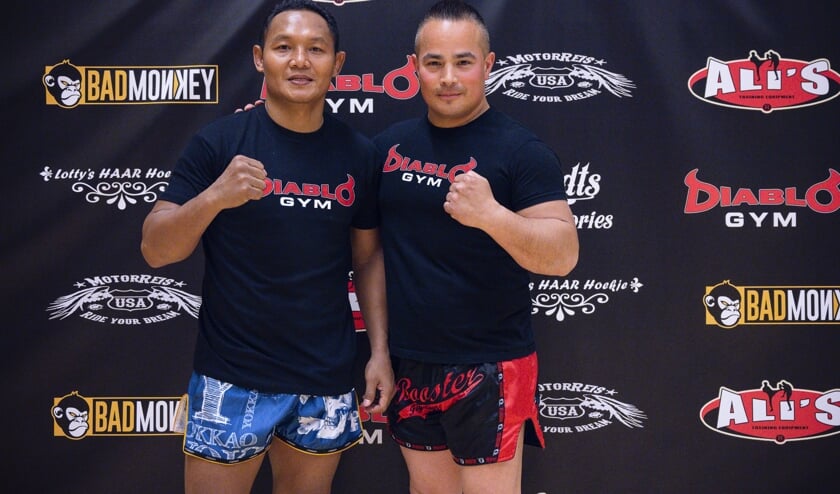 Links Saenchai en rechts Travis
Schlee van Diablo Gym