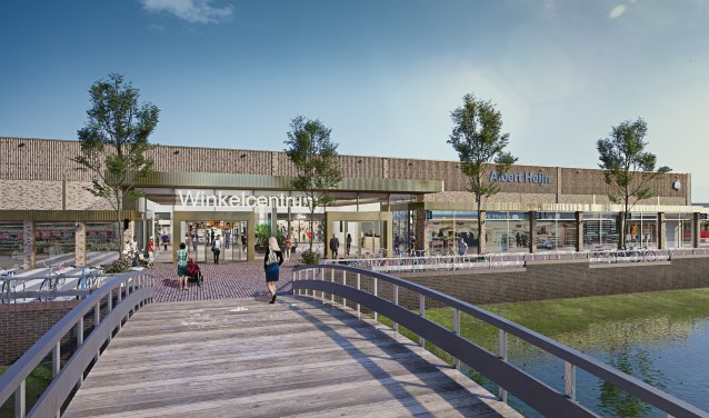 NIEUWE ENTREE VAN HET WINKELCENTRUM TEGENOVER DE BRUG AAN DE pOTTENBAKKERSSINGEL