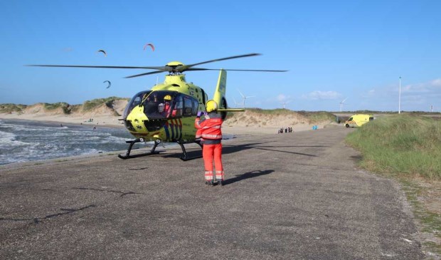 De traumahelikopter werd ook ingezet.
