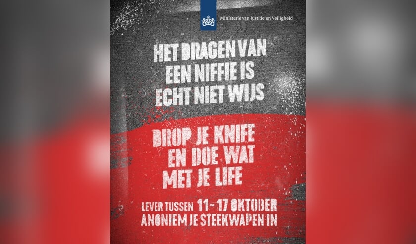 Jongeren kunnen anoniem steekwapens inleveren: ‘Drop je knife en doe wat met je life’