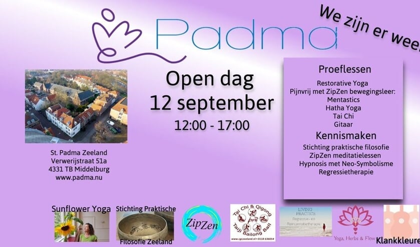 Stichting Padma Middelburg houdt Open Dag op zondag 12 september