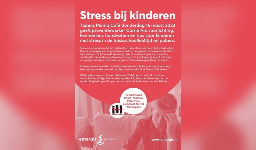 Stress bij kinderen thema van Mama Café in het Polderhuis