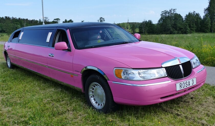 Roze Limousine rijdt door Zeeland
