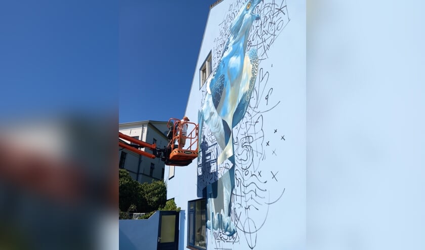 Nieuwe muurschildering siert woning Prinsenstraat