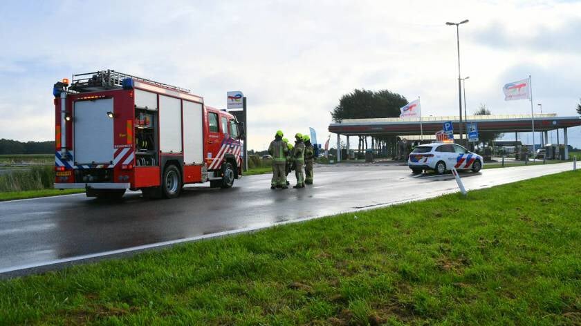 LPG-lek bij tankstation langs A58 bij 's-Heer Arendskerke