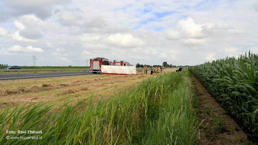 77-jarige man overleden bij eenzijdig ongeval op A58 bij Kruiningen