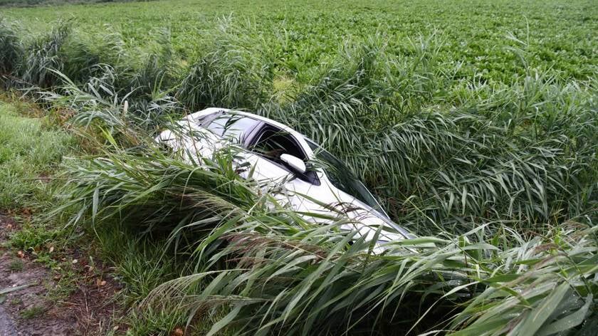 Auto in sloot Wolphaartsdijk, bestuurder gevlogen