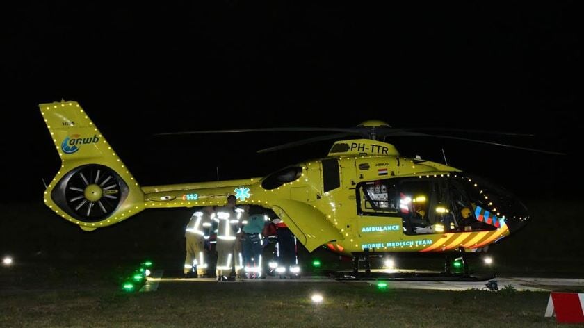 Fietser na ongeval overgebracht naar Erasmus MC in Rotterdam met traumahelikopter