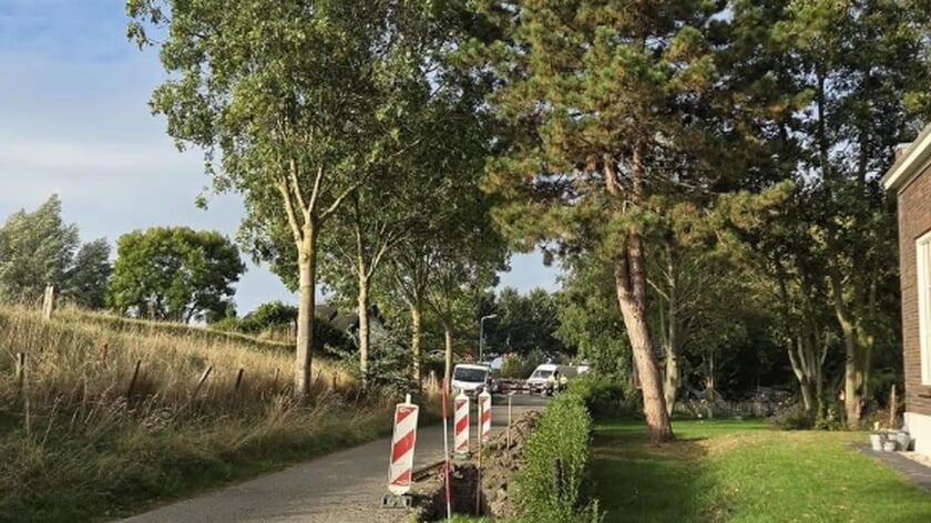 Kapotte gasleiding bij graafwerkzaamheden aan de Boomdijk