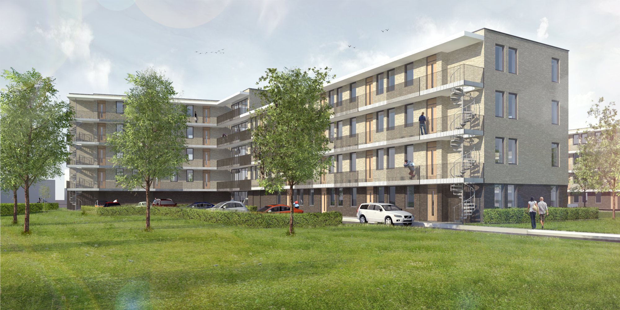 De appartementencomplexen die WonenBreburg gaat bouwen aan de Nieuwe Inslag.