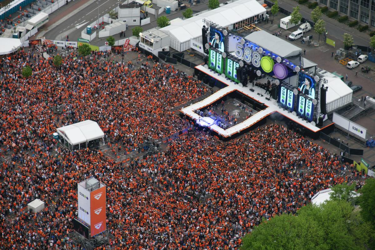 538Koningsdag 2014 uit de lucht.