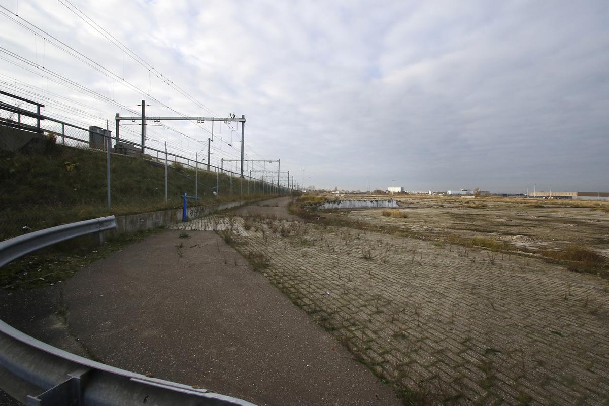 Het terrein van de voormalige suikerfabriek van CSM aan de Markkade. Sinds de sloop in 2009 ligt het terrein braak.