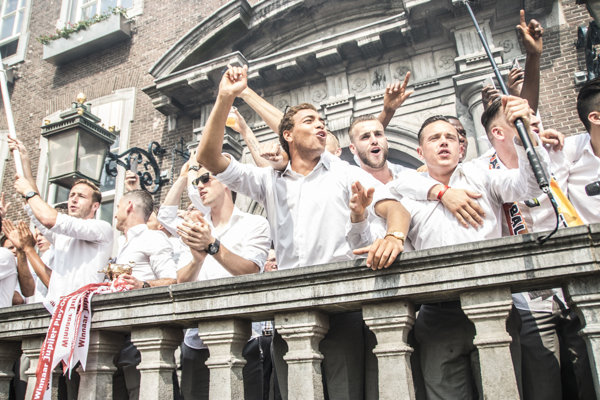 Groot feest op de Grote Markt na de promotie van NAC, maandag 29 mei 2017.