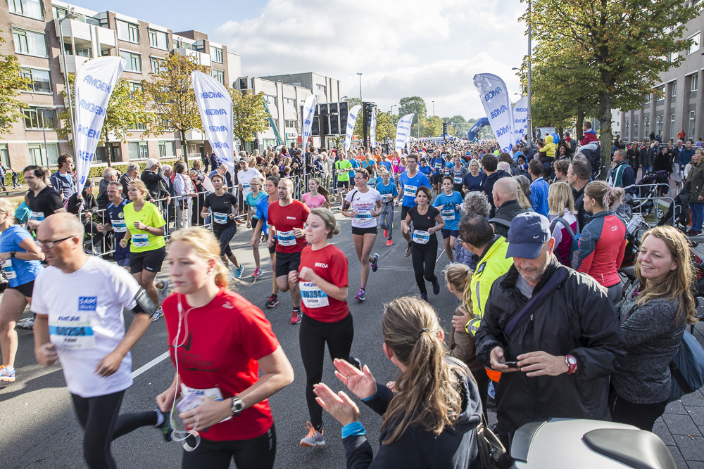 De 5 en de 10 kilometer tijdens de Singelloop 2016.