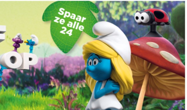 De Smurfen staan komende tijd centraal bij de PLUS-supermarkten in Delft en Den Hoorn.