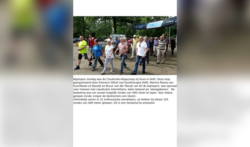 Vorig jaar liepen claudicatiopatiënten voor het eerst mee met de Claudicatio Kopjesloop.