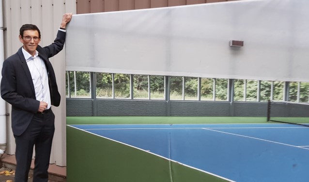 Jeroen de Kort, in zijn element bij tennisvereniging De Delftse Hout