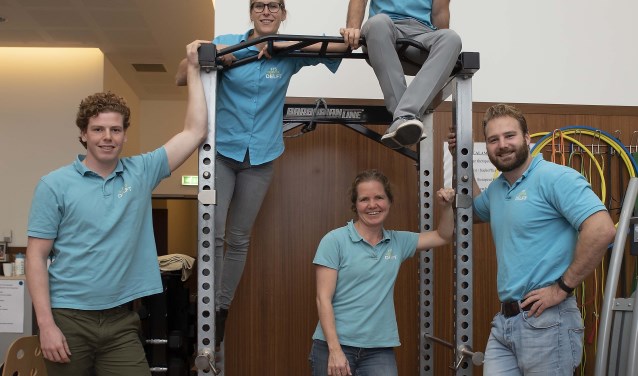 Het SENSUS-team Fys'Optima Delft: Ferry, Rutger, Eric, Donna en Marguerite