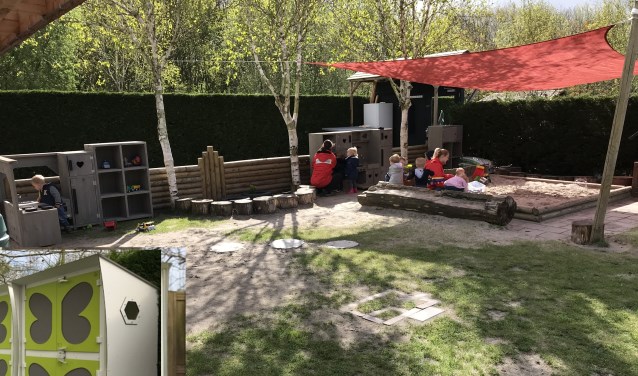 Buiten spelen en lekker buiten slapen in een speciaal 'buitenbedje'(inzet linksonder). (Foto: PR)