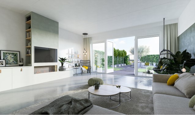 Het interieur van één van de woningtypen in De Kreek.