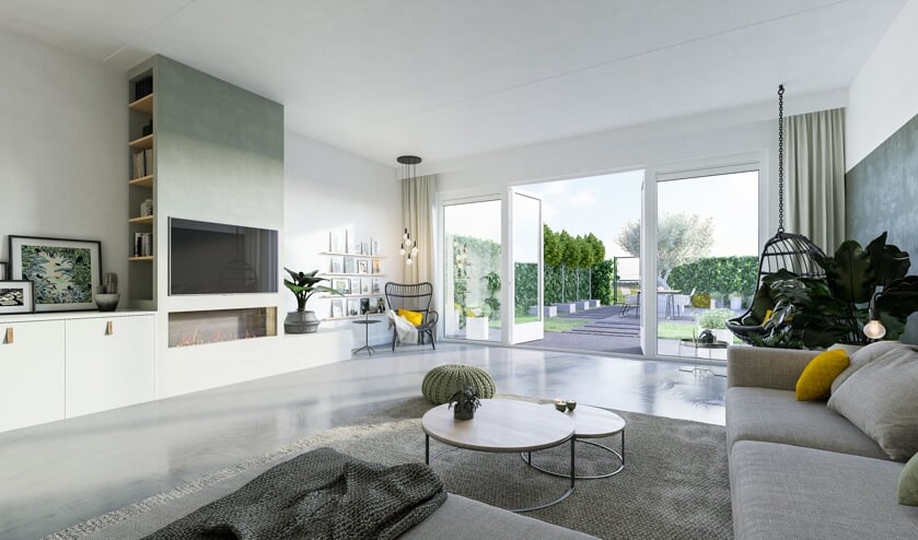 Het interieur van één van de woningtypen in De Kreek.