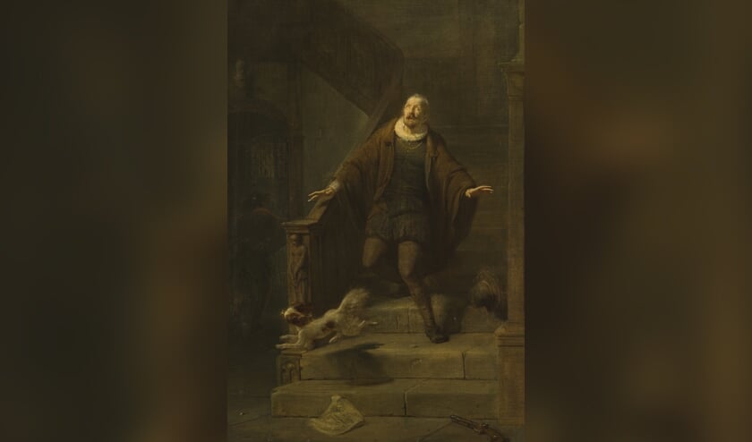 Een deel van de 'Moord op Willem van Oranje' uit 1584 van Wijnveld