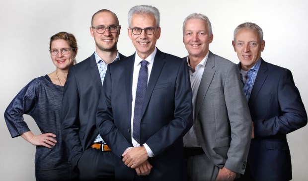 Karin Pen -van Leeuwe, Kees Arts, Gerard Worm, Ton Wijnen en Michel Lepoutre