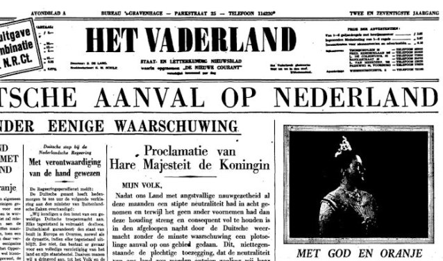 De Duitse inval in Nederland, 10 mei 1940.