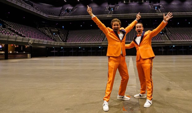 Stan van den Dobbelsteen (links) en Frank de Bruijn (rechts) in een nu nog lege Ziggo Dome.