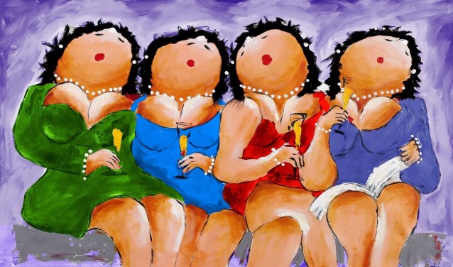 een dikke dames schilderij
