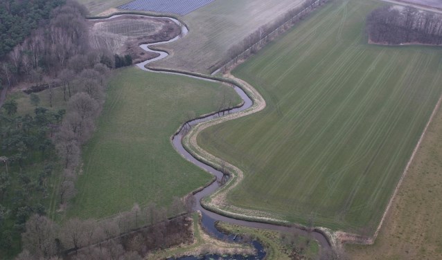 Luchtfoto vispassage beekherstel Buulder Aa