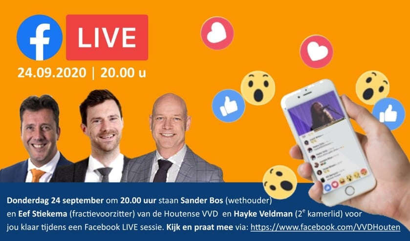 VVD Houten gaat in gesprek met Houten via Facebook Live Houtens