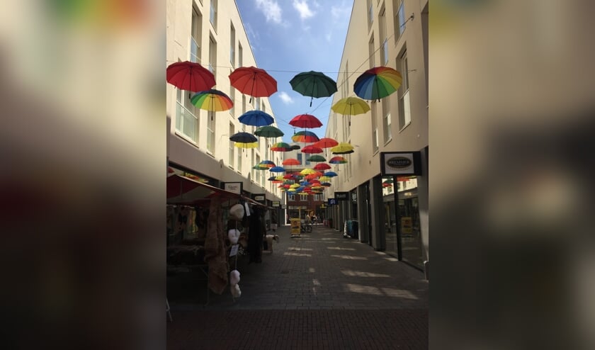 Het Gouweplein als kunstobject. (Archieffoto van Anne Metzelaar)
