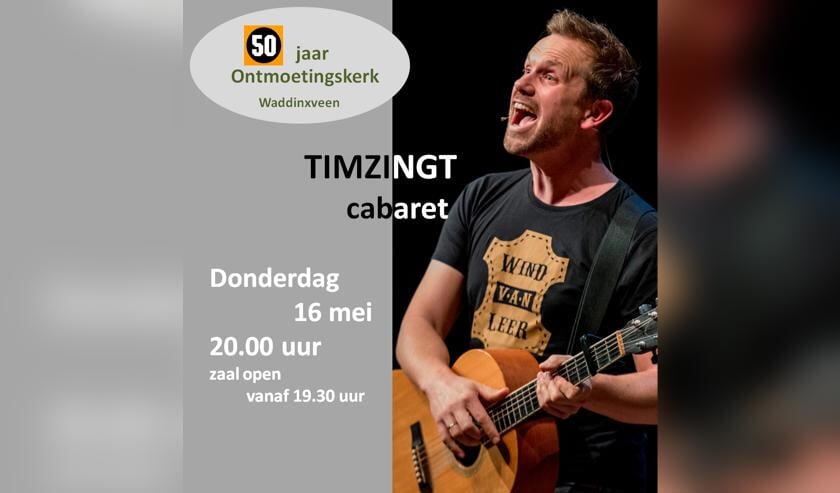 Tim zingt ter ere van het 50-jarig bestaan van de Ontmoetingskerk. (foto: pr)